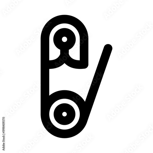 Safety pin icon. Safety pin modern line icon with clean style premium quality design representing fastening security clothing repair and household utility concept