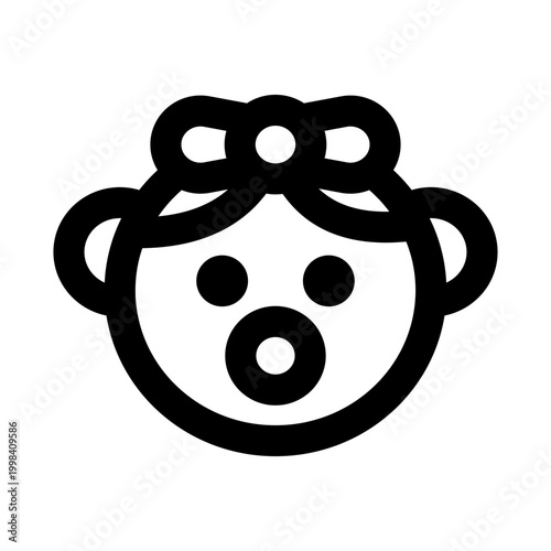 Baby girl icon. Baby girl modern line icon with clean style representing infant girl childhood innocence care and early development concept