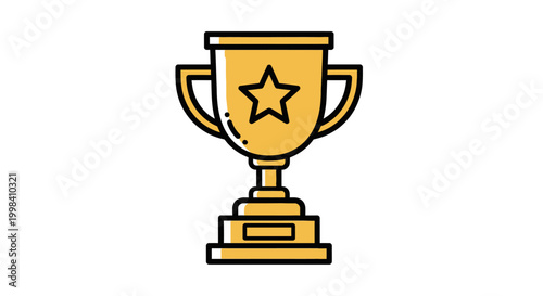 Golden Trophy Cup Award Symbol.
