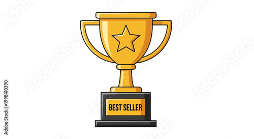 Golden Trophy with Best Seller Label.