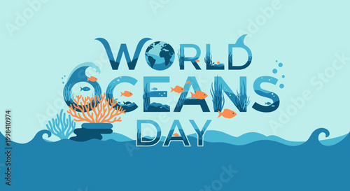 World Oceans Day awareness campaign logo.