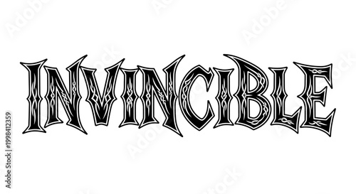 Invincible text logo in black and white with a distressed and gothic font style.
