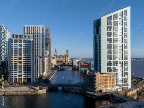 Skyscrapers On Prince’s Dock, Liverpool, England 