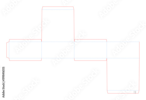 Reverse Tuck Dieline- 200x200x100 mm