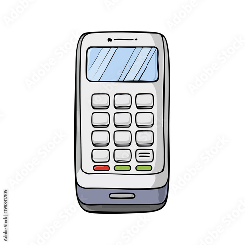 Classic mobile phone with physical buttons and clear screen for communication