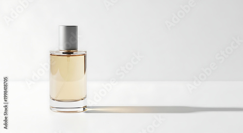Red nail polish and lipstick beside a luxury glass perfume bottle in a beauty cosmetics composition