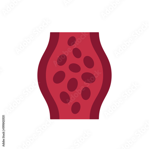 blood clot icon, thrombus flat vector design on white