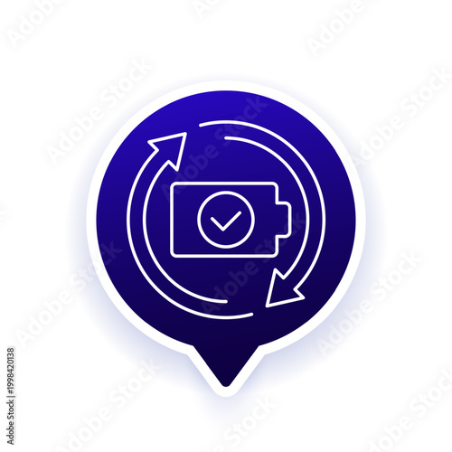 battery swap icon, replace a battery line design