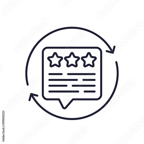 feedback loop in business line icon on white