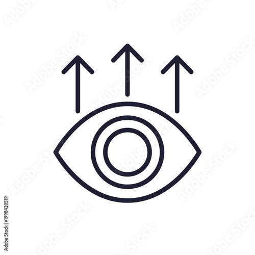 more views line icon with eye and arrows