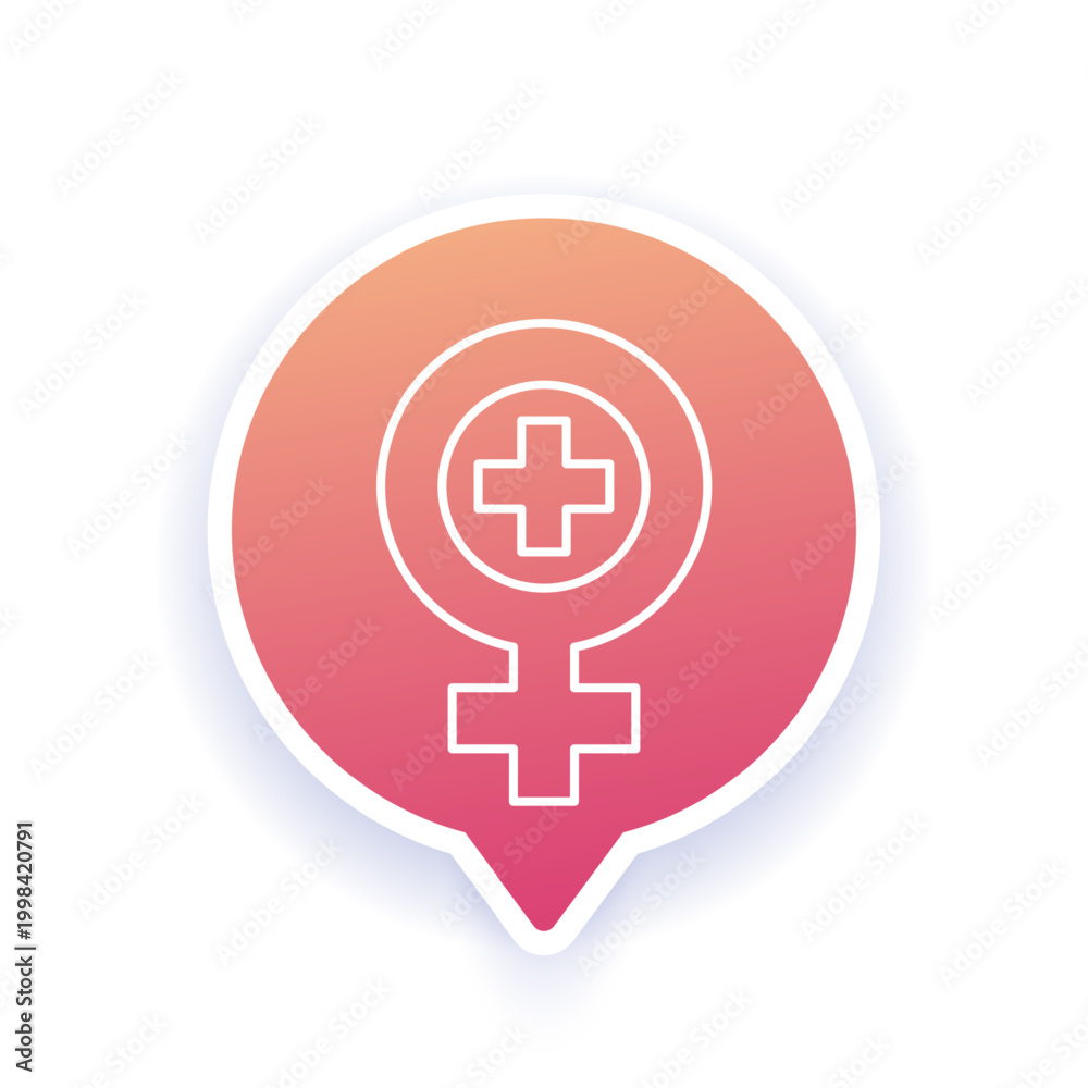 Obraz premium woman health icon, line design