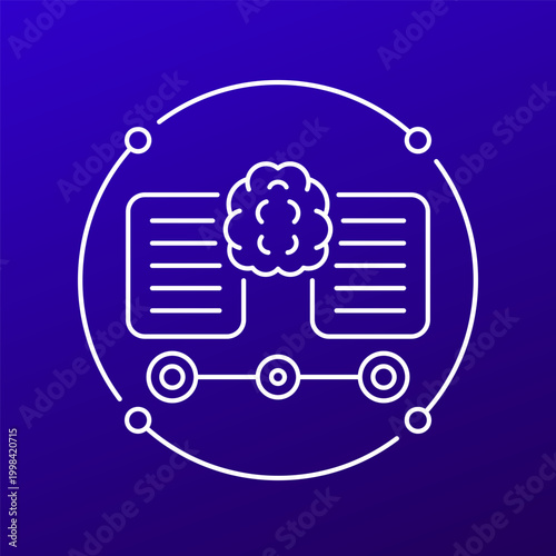 smart contracts icon, vector line design