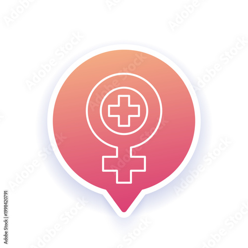 woman health icon, line design