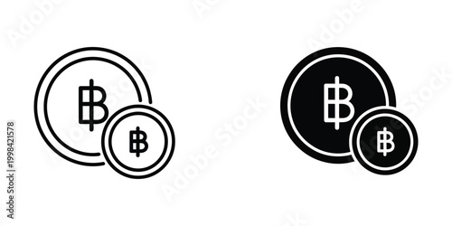 Contrast between traditional and modern cryptocurrency or financial icons