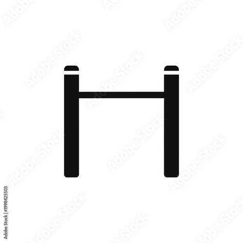 Minimalist Black Horizontal Bar Gymnastics Equipment Icon