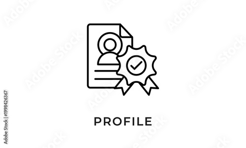 Profile vector icon isolated on white background