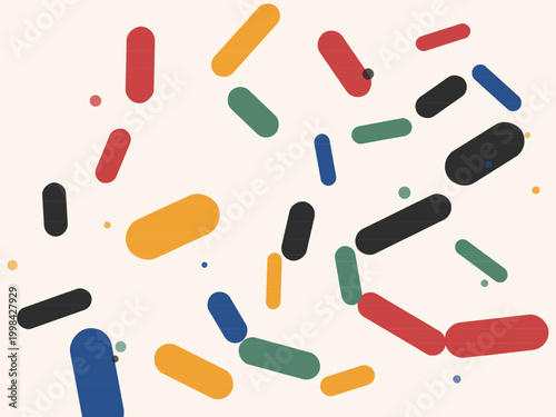 Fotografia Minimalist Pill Shapes Abstract Geometric Design