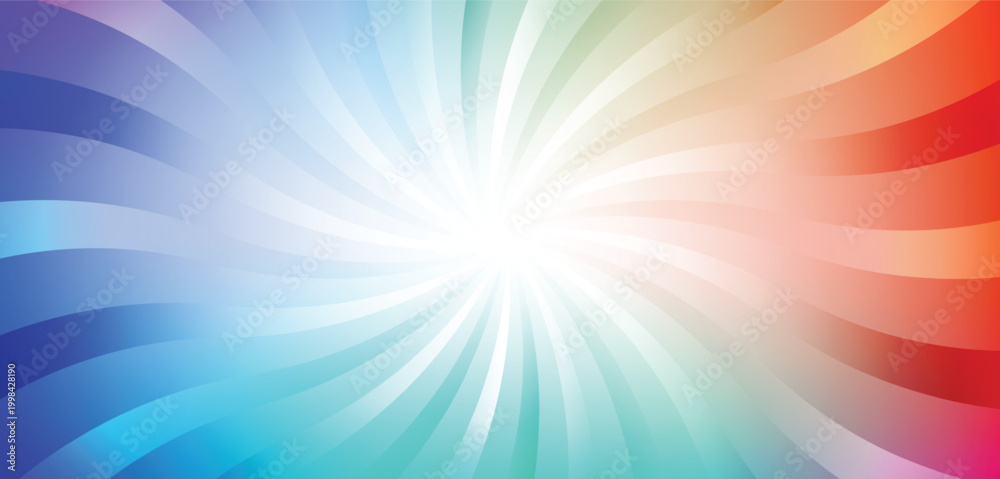 Obraz premium Radiant swirl background with rainbow colors, background