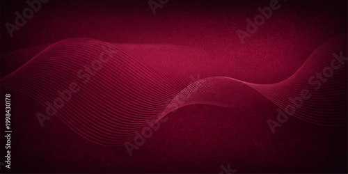 Abstract red background with flowing digital waves and artistic purple gradient lines creating a motion texture for modern web design illustration