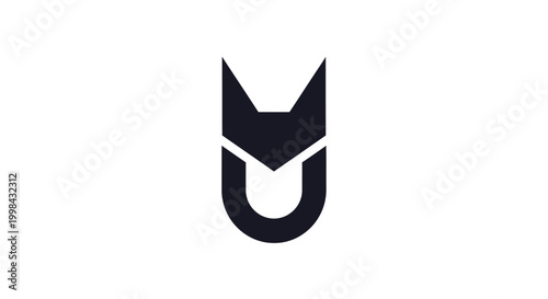 Free Download Modern minimalist geometric letter U logo design icon - GFXLoad