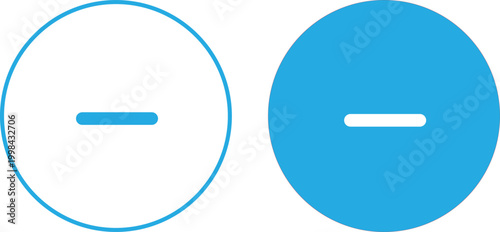 Check mark icon set. Plus and minus symbols. Add and remove sign. Business and interface task desig. 