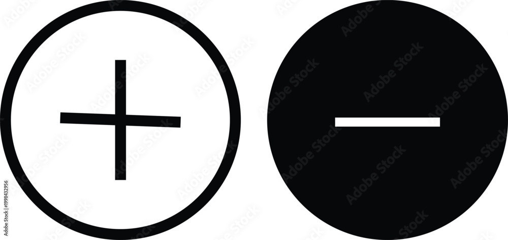 Obraz premium Check mark icon set. Plus and minus symbols. Add and remove sign. Business and interface task desig. 