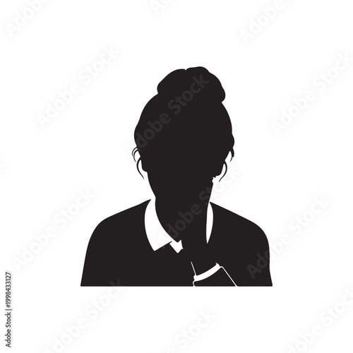 Grandmother thinking silhouette icon vector flat design