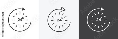 Tableau sur toile 24 Hrs icon set for web