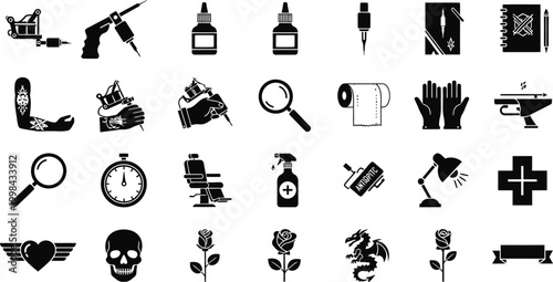 Vintage detective noir icons a collection of mysterious objects