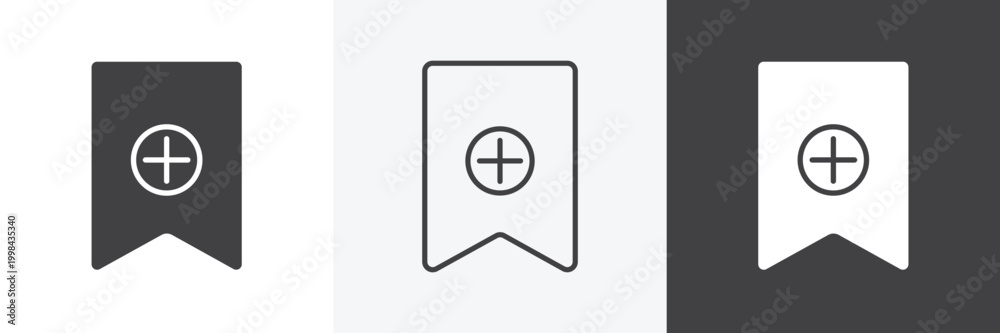 Fototapeta premium Bookmark add icon set for web