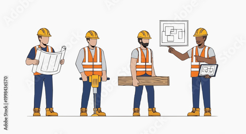 Construction Workers Team Engineering Industry Concept