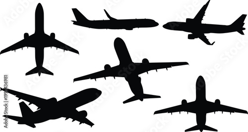 Premium fashion apparel silhouette set, featuring elegant evening dress, formal men's suit, stylish trench coat, hoodie, and high heel shoes.