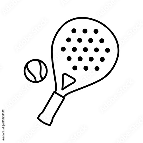 Картината върху платно Padel racket line icon vector illustration design