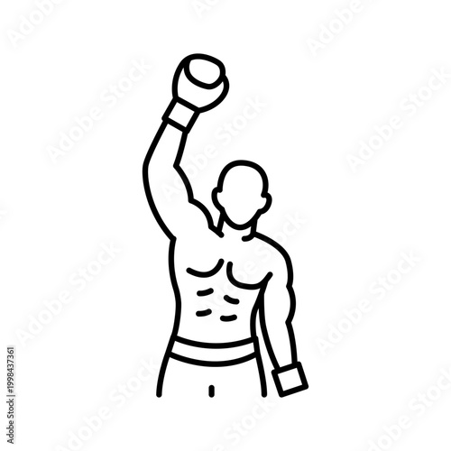 Boxing line icon vector illustration design. Editable stroke.