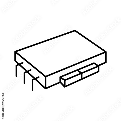 ECU line icon vector illustration design. Editable stroke.