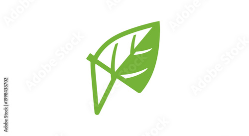 A green leaf icon with veins