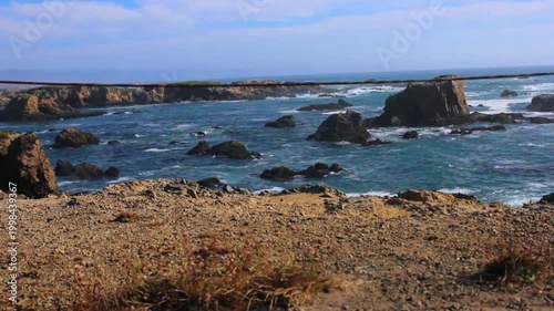 Clear Beach View During Evening Time – Peaceful Seaside with Calm Waves, Sunset Light and Natural Ocean Scenery, Relaxing Coastal Landscape Stock Footage Video Cinematic4K