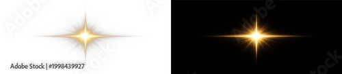 Foto starburst glow bright golden cross light rays png overlay, on transparent backgr