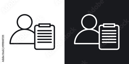 Foto Personality characteristics icons set in black and white stroke lines