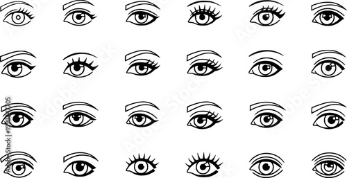 Eye side icon vector collection, illustration logo template in trendy thin line editable strokes style.
