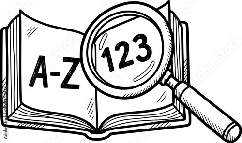 Glossary icon vector design. icon doodle hand drawn.
