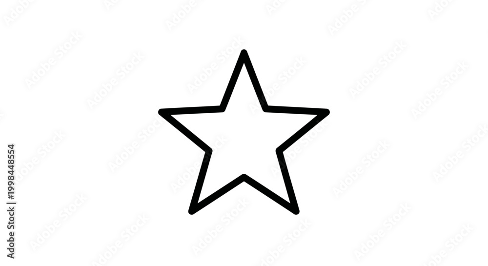 Fototapeta premium Simple hand-drawn outline star on a white background