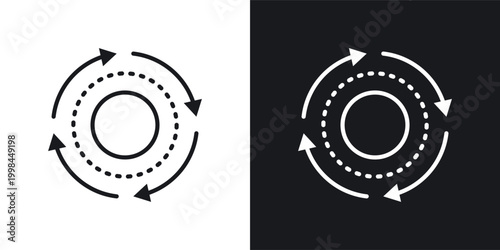 Foto Sequential process icons set in black and white stroke lines