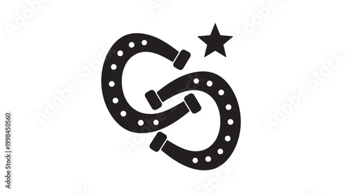 Shuffle arrows icon with dots and star symbol for premium loyalty or rewards design concept illustration featuring direction, rotation, swap with