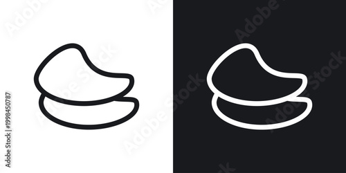 Under the eye patches icons set in black and white stroke lines