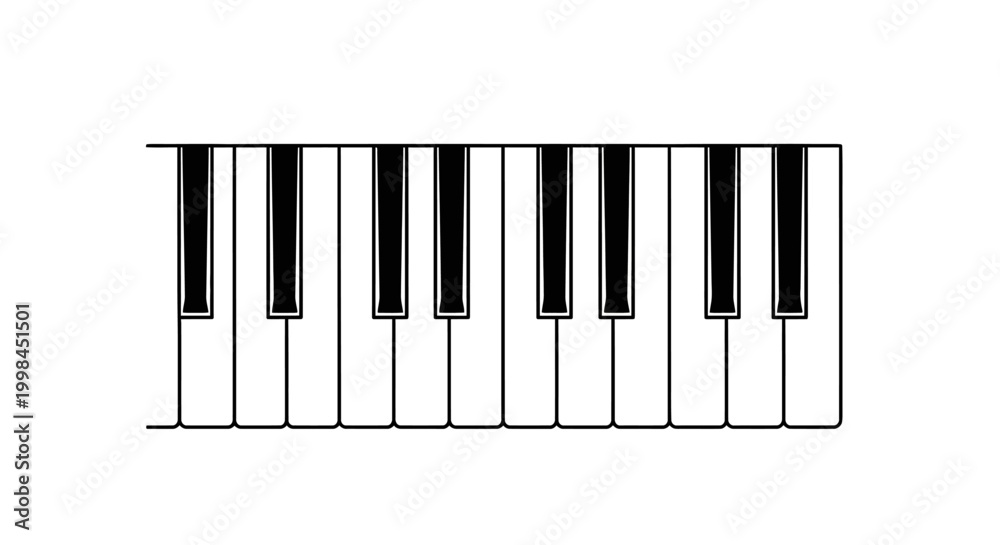 Fototapeta premium Simple Piano Keyboard Keys Illustration