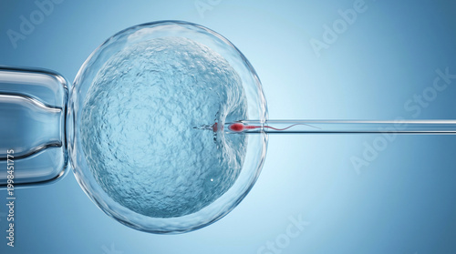 ICSI Intracytoplasmic Sperm Injection Procedure Under Microscope for IVF