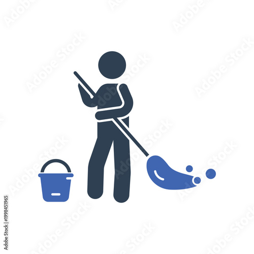 Person Mopping Floor Icon