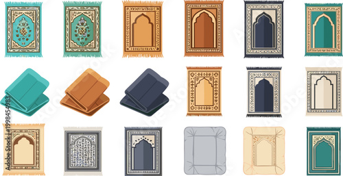 Islamic Prayer Beads Vector Set Featuring Multiple Tasbih Designs In Various Colors And Tassel Styles For Muslim Worship Dhikr And Religious Graphic Designs