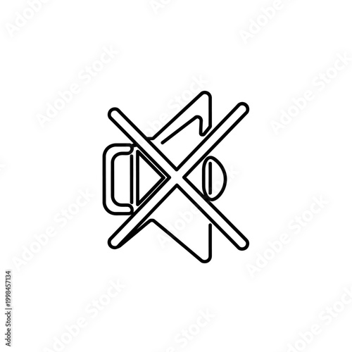 Mute Icon - Speaker with Cross Symbol.